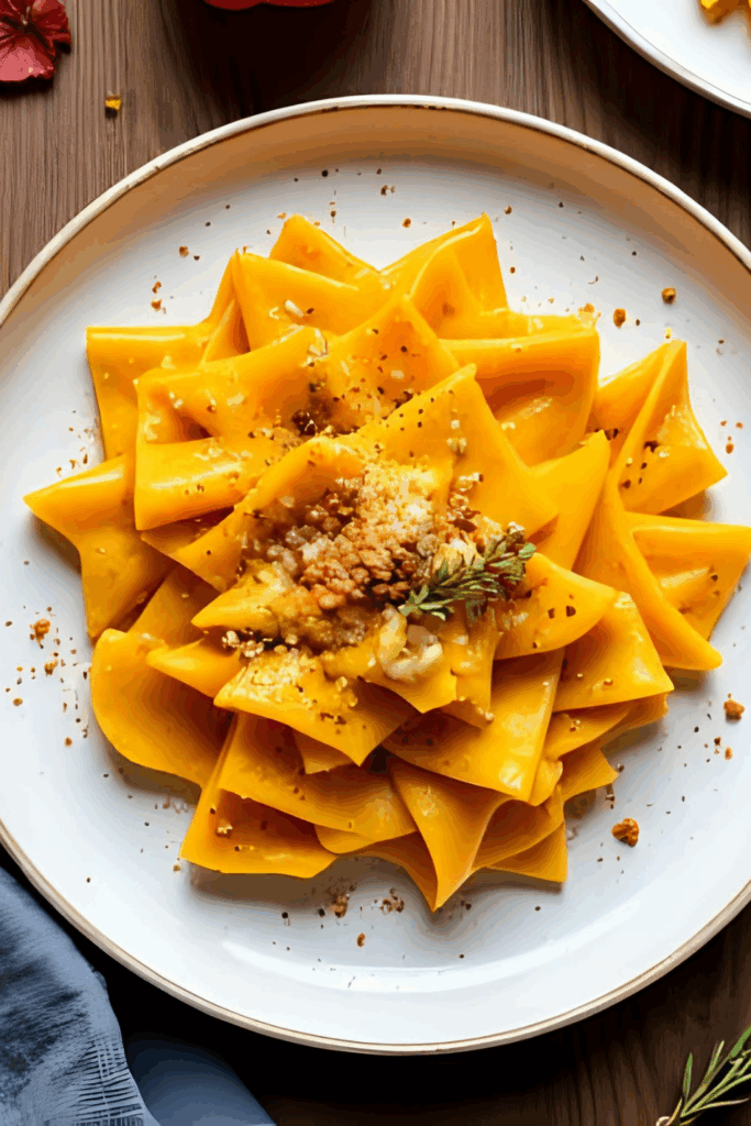 Cremige Kürbis Pasta mit Hokkaido