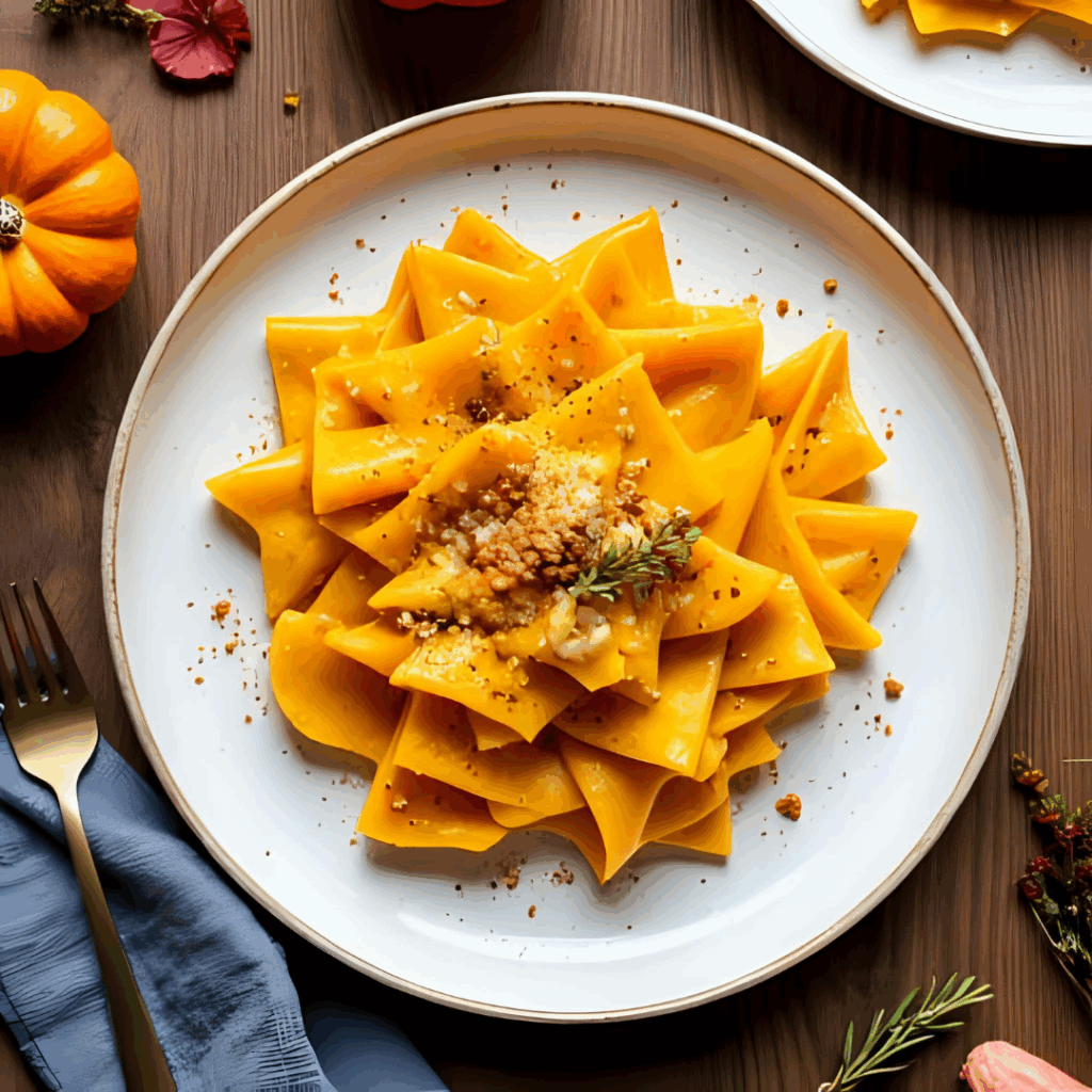 Cremige Kürbis Pasta mit Hokkaido