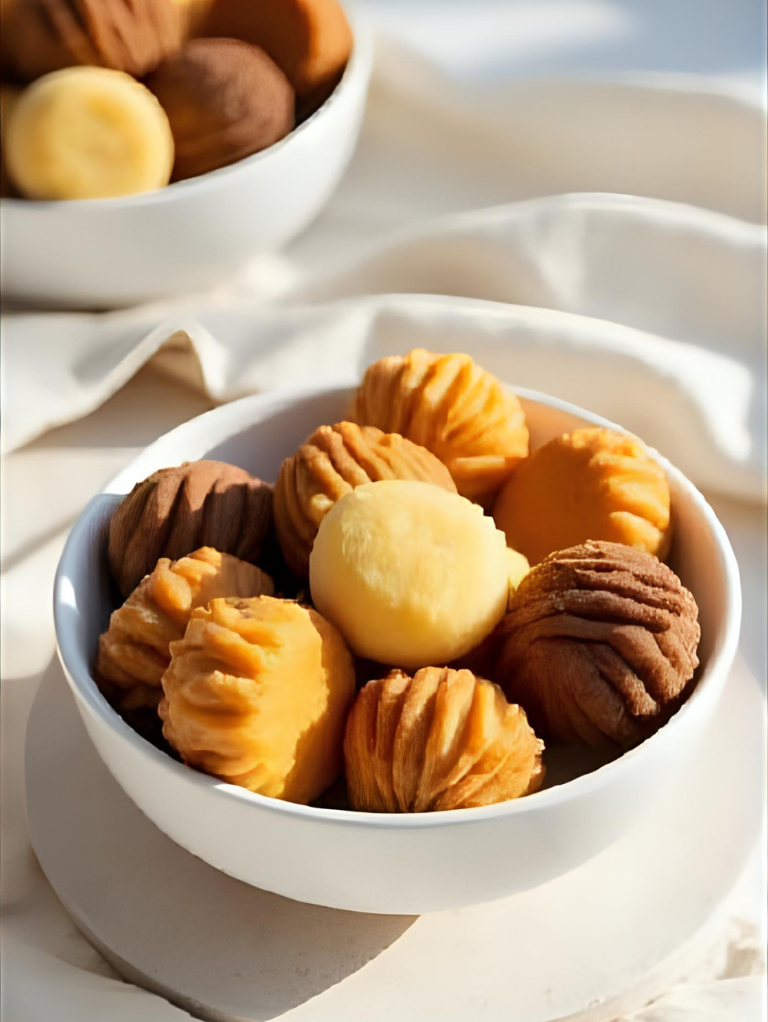 Puddingplätzchen mit Vanillepudding